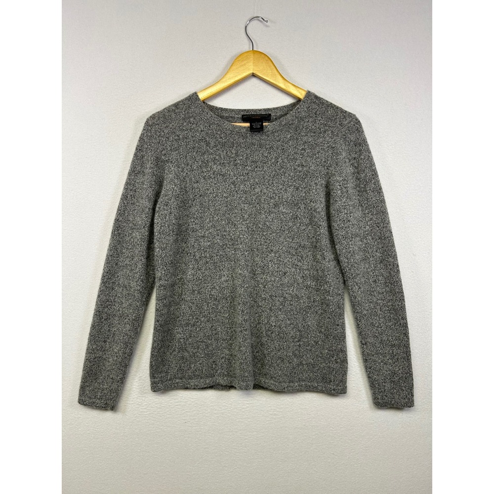 Quiet Luxury Preswick & Moore Women L Grey‎ 100% Cashmere Crew Neck Knit Sweater